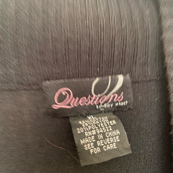 Black Long Classic Cardigan Open Front - Picture 2 of 2